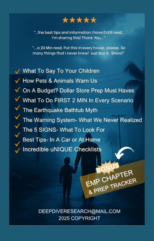 E-BOOK on SURVIVAL-+2025 Tsunami Floods Hurricanes & Earthquakes- REAL SURVIVORS of Weather Events Give Life-Saving Advice